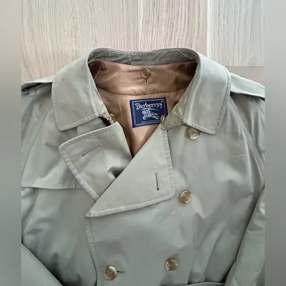 Vintage Burberry Classic House Check Lined Trench Coat with Extra Wool Liner 56R - Picture 2 of 13